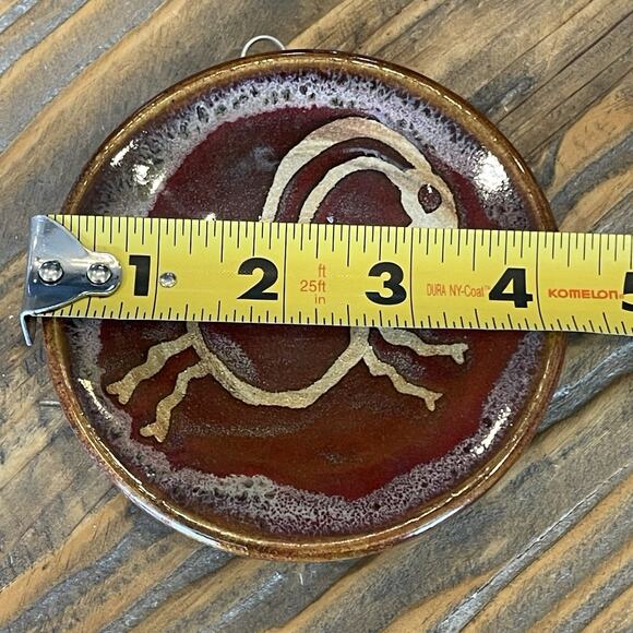 Spirit Animal Deer 4” Plate by Moki Studio Art Pottery Of Moab Utah Ready 2 Hang - Picture 6 of 6